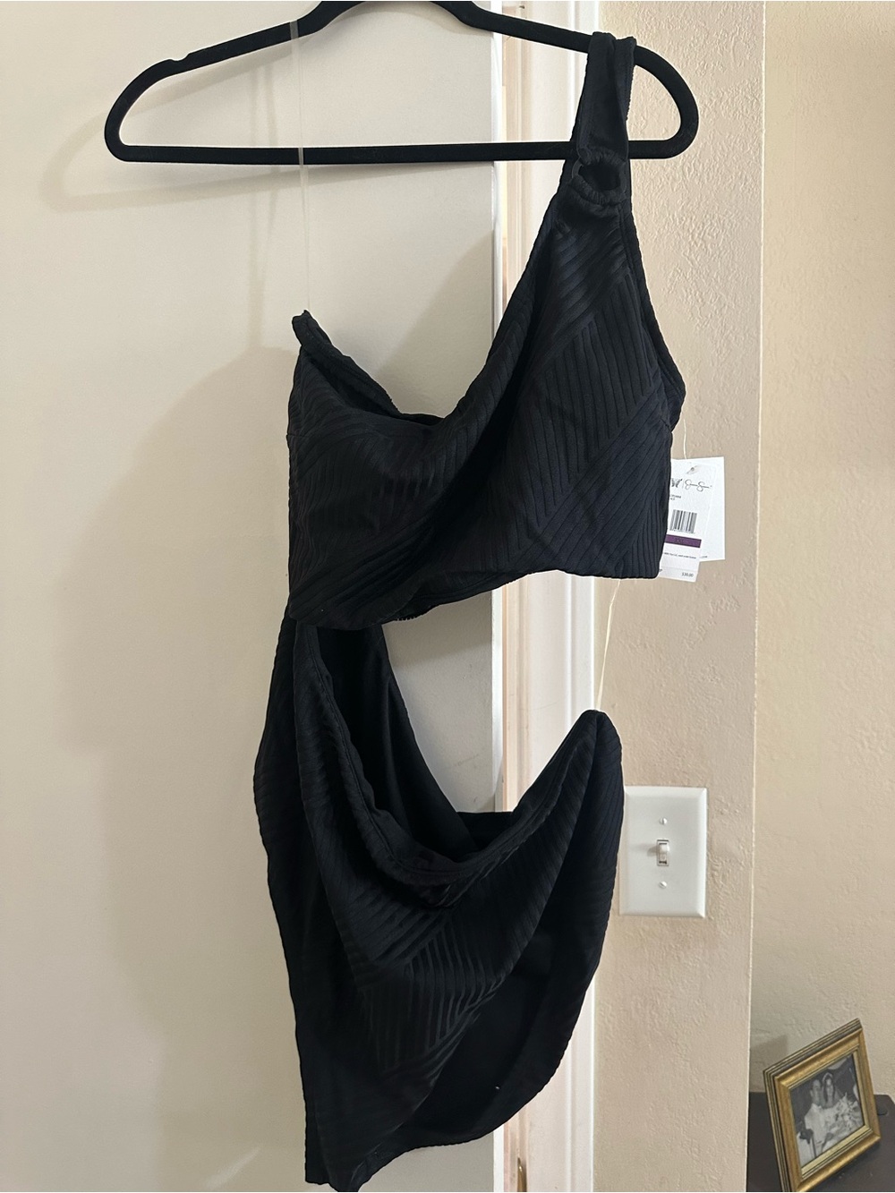 Jessica Simpson Black One-Shoulder swimsuit